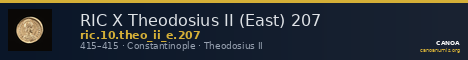 RIC X Theodosius II (East) 207 — CANOA