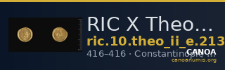 RIC X Theodosius II (East) 213 — CANOA