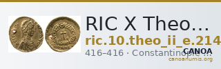 RIC X Theodosius II (East) 214 — CANOA