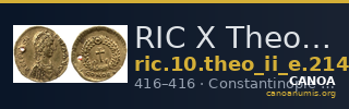 RIC X Theodosius II (East) 214 — CANOA