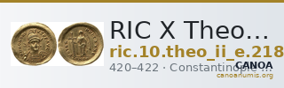 RIC X Theodosius II (East) 218 — CANOA