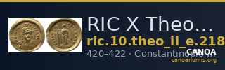 RIC X Theodosius II (East) 218 — CANOA