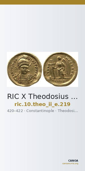 RIC X Theodosius II (East) 219 — CANOA