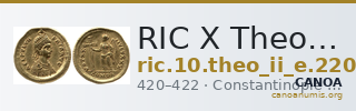 RIC X Theodosius II (East) 220 — CANOA