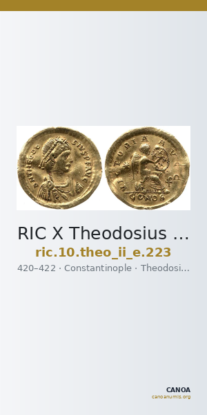 RIC X Theodosius II (East) 223 — CANOA