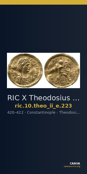 RIC X Theodosius II (East) 223 — CANOA