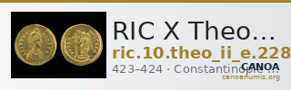 RIC X Theodosius II (East) 228 — CANOA