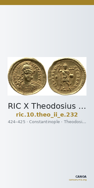 RIC X Theodosius II (East) 232 — CANOA