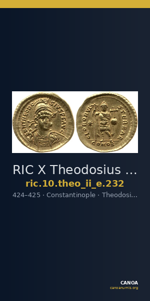 RIC X Theodosius II (East) 232 — CANOA