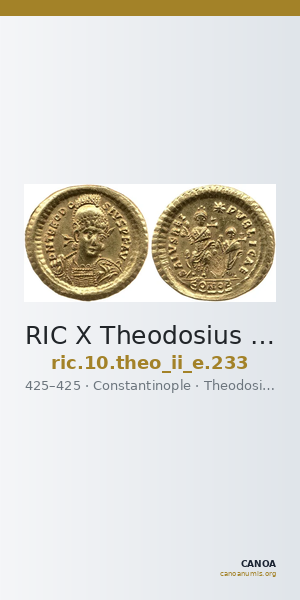 RIC X Theodosius II (East) 233 — CANOA