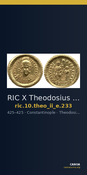 RIC X Theodosius II (East) 233 — CANOA