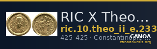 RIC X Theodosius II (East) 233 — CANOA