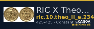 RIC X Theodosius II (East) 234 — CANOA