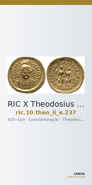 RIC X Theodosius II (East) 237 — CANOA
