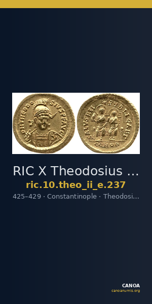 RIC X Theodosius II (East) 237 — CANOA