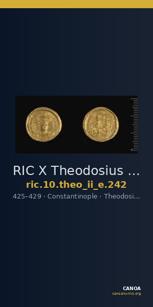 RIC X Theodosius II (East) 242 — CANOA