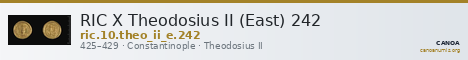 RIC X Theodosius II (East) 242 — CANOA