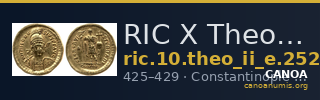 RIC X Theodosius II (East) 252 — CANOA