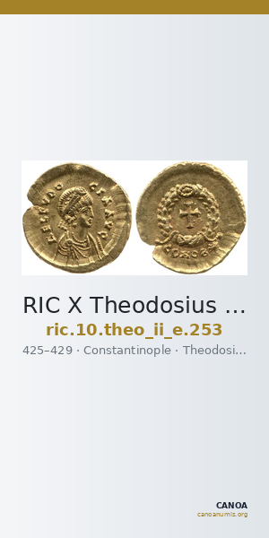 RIC X Theodosius II (East) 253 — CANOA