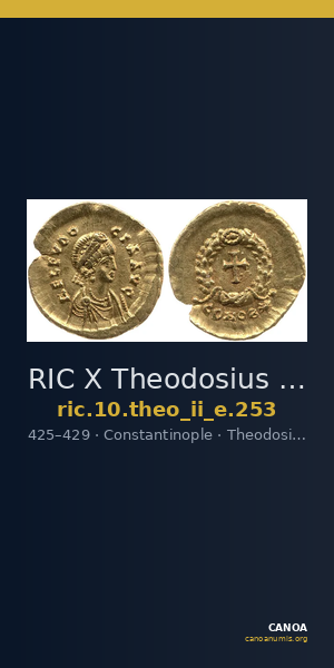 RIC X Theodosius II (East) 253 — CANOA