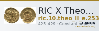 RIC X Theodosius II (East) 253 — CANOA