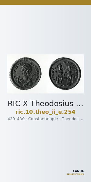 RIC X Theodosius II (East) 254 — CANOA