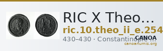 RIC X Theodosius II (East) 254 — CANOA