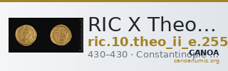 RIC X Theodosius II (East) 255 — CANOA