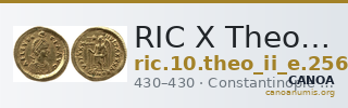 RIC X Theodosius II (East) 256 — CANOA