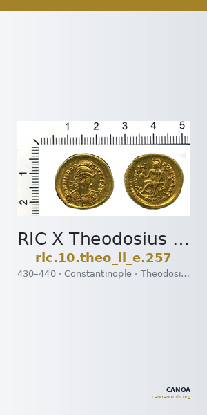 RIC X Theodosius II (East) 257 — CANOA