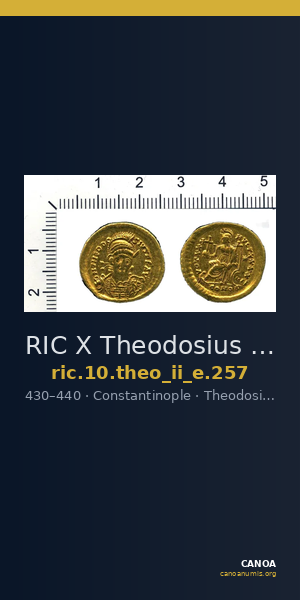 RIC X Theodosius II (East) 257 — CANOA