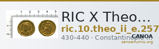 RIC X Theodosius II (East) 257 — CANOA