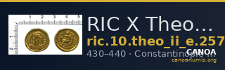 RIC X Theodosius II (East) 257 — CANOA