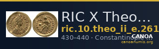 RIC X Theodosius II (East) 261 — CANOA