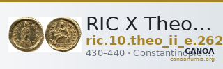 RIC X Theodosius II (East) 262 — CANOA