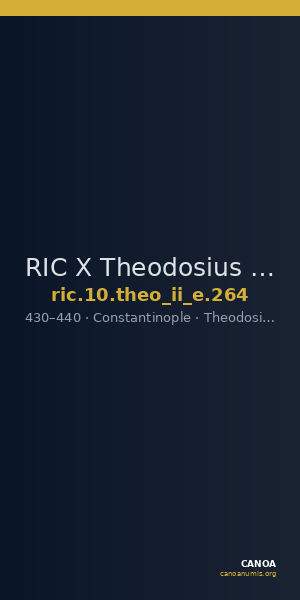 RIC X Theodosius II (East) 264 — CANOA