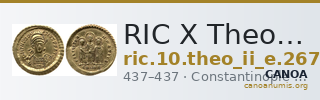 RIC X Theodosius II (East) 267 — CANOA