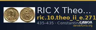 RIC X Theodosius II (East) 271 — CANOA