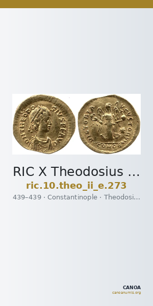RIC X Theodosius II (East) 273 — CANOA