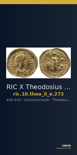 RIC X Theodosius II (East) 273 — CANOA