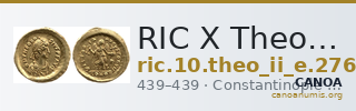 RIC X Theodosius II (East) 276 — CANOA