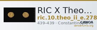 RIC X Theodosius II (East) 278 — CANOA