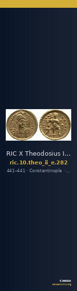 RIC X Theodosius II (East) 282 — CANOA