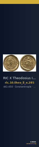 RIC X Theodosius II (East) 285 — CANOA