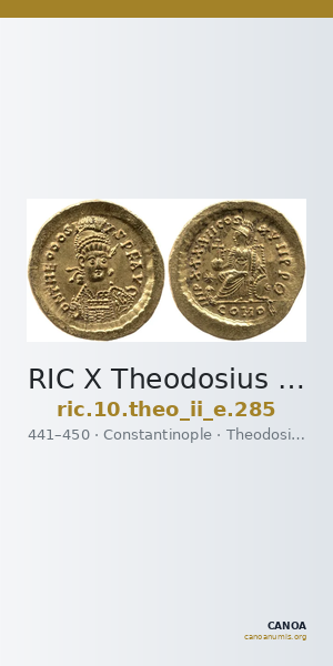 RIC X Theodosius II (East) 285 — CANOA