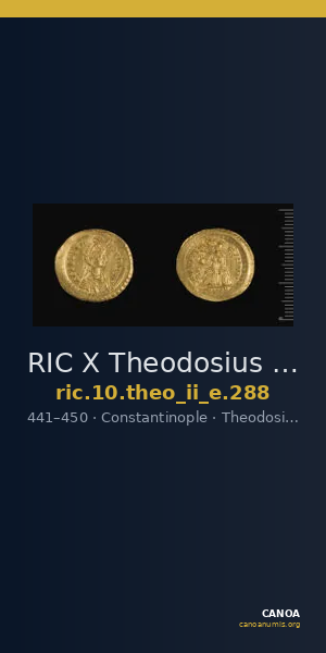 RIC X Theodosius II (East) 288 — CANOA