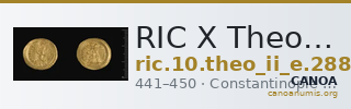 RIC X Theodosius II (East) 288 — CANOA