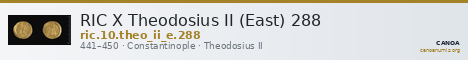 RIC X Theodosius II (East) 288 — CANOA