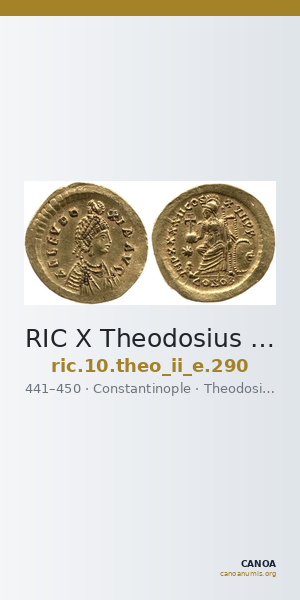 RIC X Theodosius II (East) 290 — CANOA