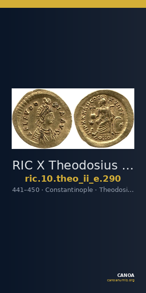 RIC X Theodosius II (East) 290 — CANOA